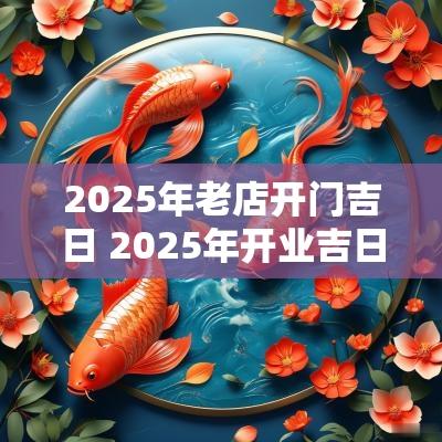 2025年老店开门吉日 2025年开业吉日
