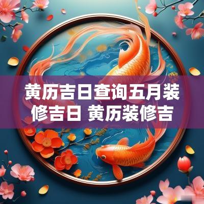 黄历吉日查询五月装修吉日 黄历装修吉日