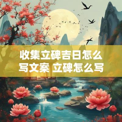 收集立碑吉日怎么写文案 立碑怎么写碑文