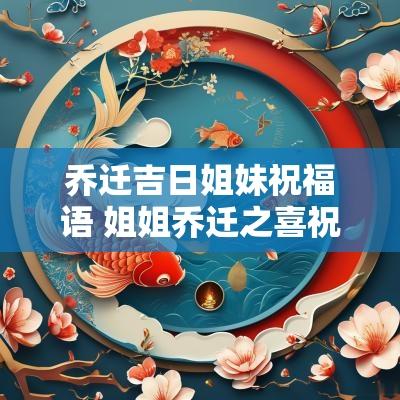 乔迁吉日姐妹祝福语 姐姐乔迁之喜祝福语怎么说