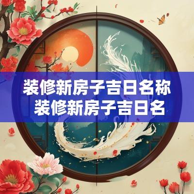 装修新房子吉日名称 装修新房子吉日名称怎么选