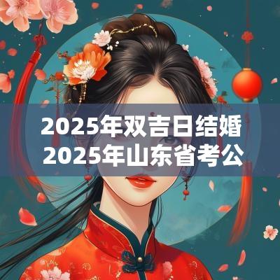 2025年双吉日结婚 2025年山东省考公告发布