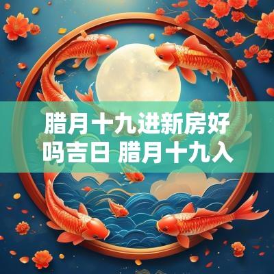 腊月十九进新房好吗吉日 腊月十九入宅好吗