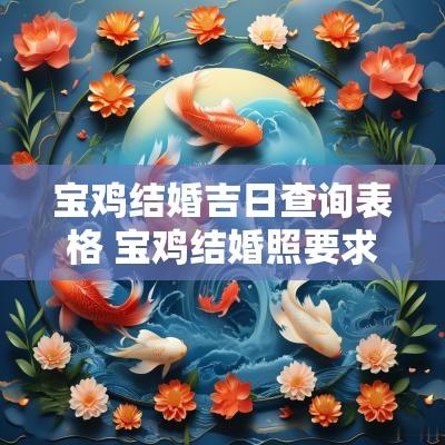 宝鸡结婚吉日查询表格 宝鸡结婚照要求