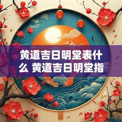 黄道吉日明堂表什么 黄道吉日明堂指的是什么意思