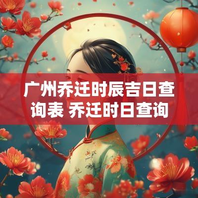 广州乔迁时辰吉日查询表 乔迁时日查询