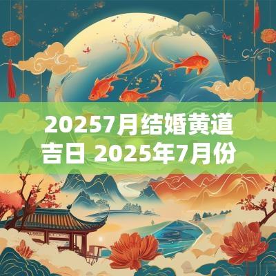 20257月结婚黄道吉日 2025年7月份结婚的黄道吉日