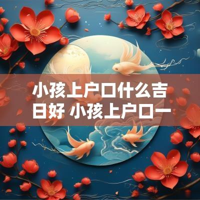 小孩上户口什么吉日好 小孩上户口一般什么时候合适
