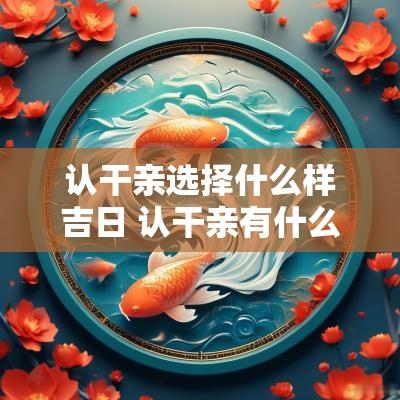 认干亲选择什么样吉日 认干亲有什么讲究和忌讳