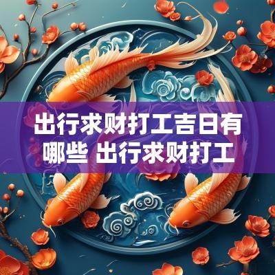 出行求财打工吉日有哪些 出行求财打工吉日有哪些讲究