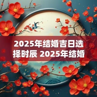 2025年结婚吉日选择时辰 2025年结婚日子