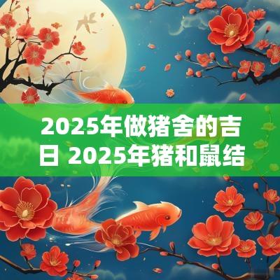 2025年做猪舍的吉日 2025年猪和鼠结婚吉日