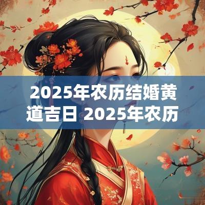 2025年农历结婚黄道吉日 2025年农历正月结婚黄道吉日