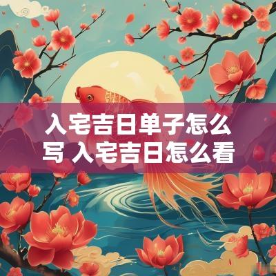 入宅吉日单子怎么写 入宅吉日怎么看