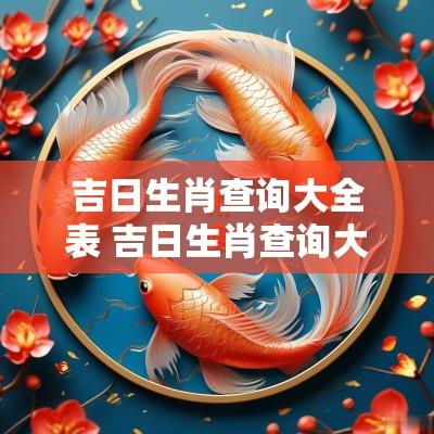 吉日生肖查询大全表 吉日生肖查询大全表图片