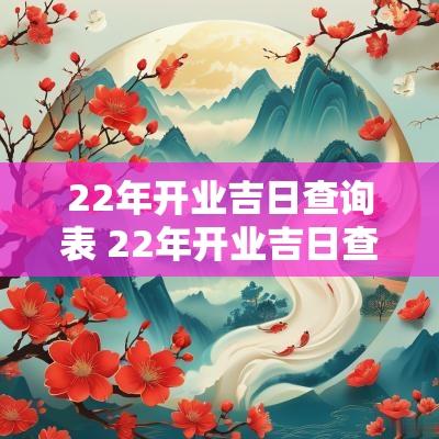 22年开业吉日查询表 22年开业吉日查询表格