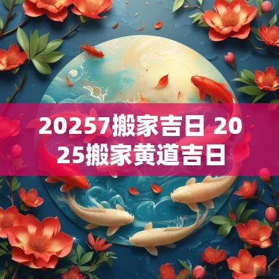 20257搬家吉日 2025搬家黄道吉日