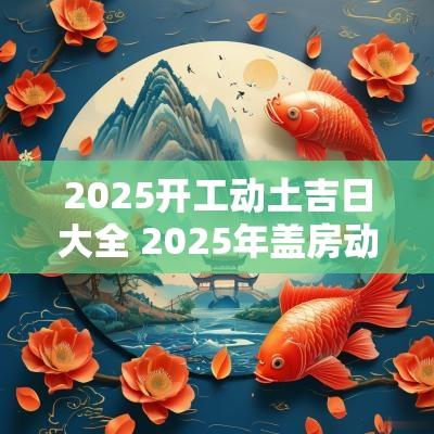 2025开工动土吉日大全 2025年盖房动土吉日查询表