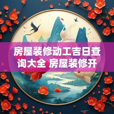 房屋装修动工吉日查询大全 房屋装修开工吉日查询2025