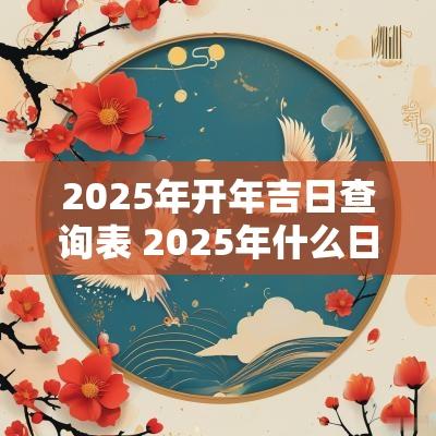 2025年开年吉日查询表 2025年什么日子适合结婚
