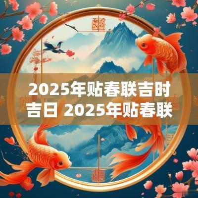 2025年贴春联吉时吉日 2025年贴春联最佳时间