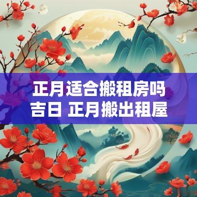 正月适合搬租房吗吉日 正月搬出租屋好不好