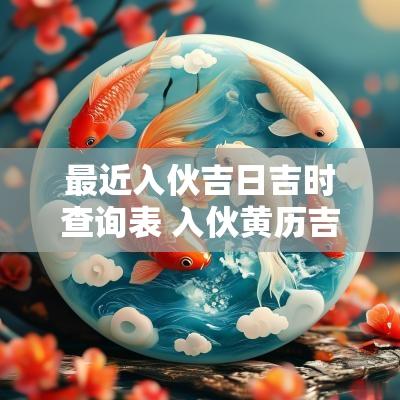 最近入伙吉日吉时查询表 入伙黄历吉日查询2025