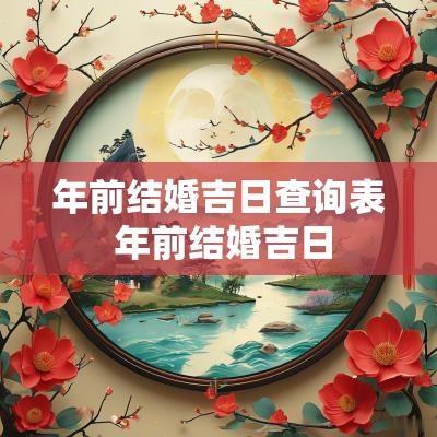 年前结婚吉日查询表 年前结婚吉日