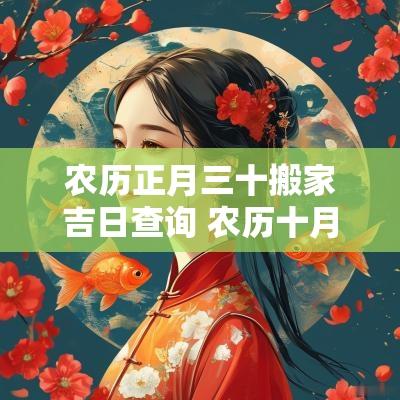 农历正月三十搬家吉日查询 农历十月三十搬家进新房好吗