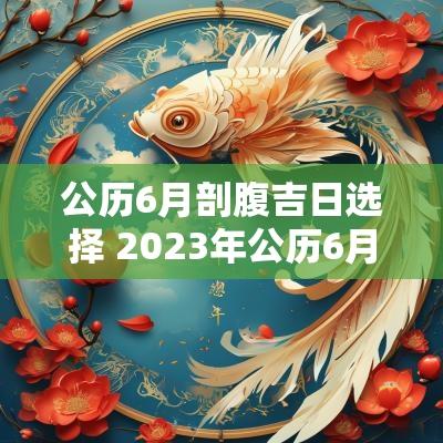 公历6月剖腹吉日选择 2025年公历6月剖腹产吉日吉时