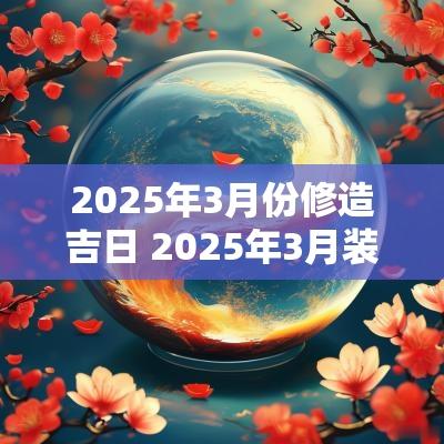 2025年3月份修造吉日 2025年3月装修吉日一览表