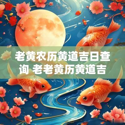 老黄农历黄道吉日查询 老老黄历黄道吉日查询
