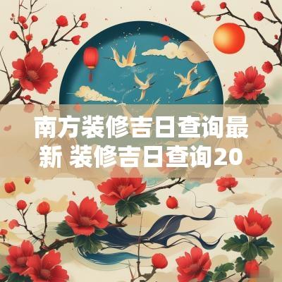 南方装修吉日查询最新 装修吉日查询2025年