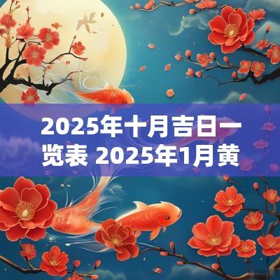 2025年十月吉日一览表 2025年1月黄道吉日