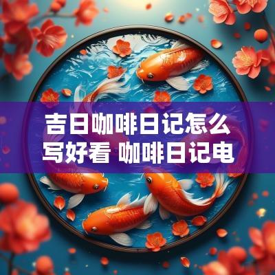 吉日咖啡日记怎么写好看 咖啡日记电影在线观看