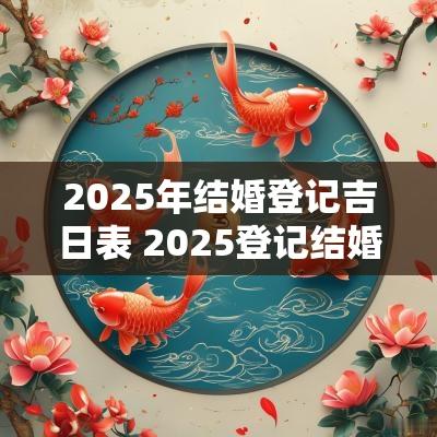 2025年结婚登记吉日表 2025登记结婚的好日子