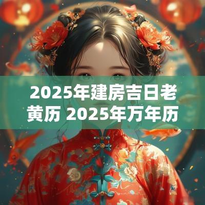 2025年建房吉日老黄历 2025年万年历老黄历吉日吉时查询