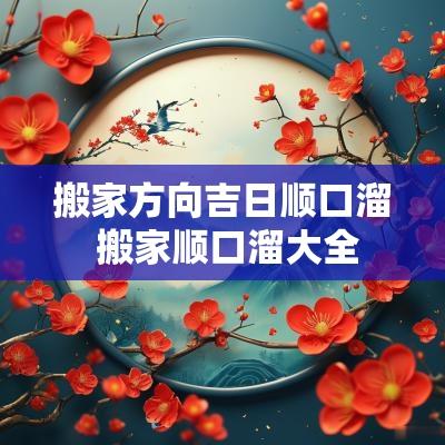 搬家方向吉日顺口溜 搬家顺口溜大全