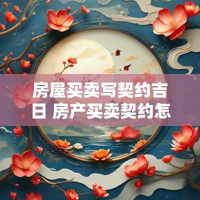 房屋买卖写契约吉日 房产买卖契约怎么填写