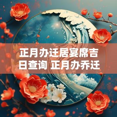 正月办迁居宴席吉日查询 正月办乔迁酒席的好日子
