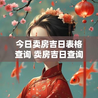 今日卖房吉日表格查询 卖房吉日查询