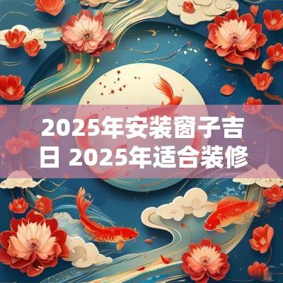 2025年安装窗子吉日 2025年适合装修房子吗