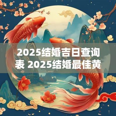 2025结婚吉日查询表 2025结婚最佳黄道吉日