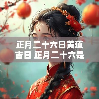 正月二十六日黄道吉日 正月二十六是黄道吉日吗