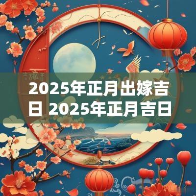 2025年正月出嫁吉日 2025年正月吉日