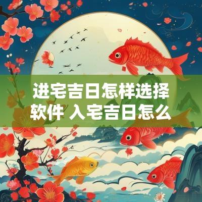 进宅吉日怎样选择软件 入宅吉日怎么选择最好