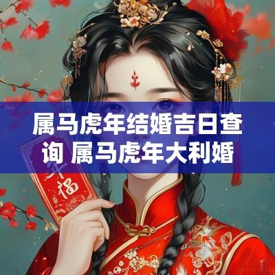 属马蛇年结婚吉日查询 属马蛇年大利婚姻