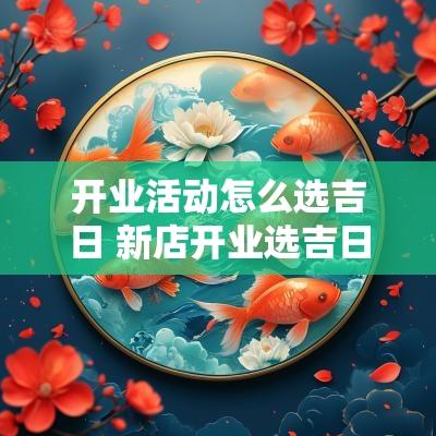 开业活动怎么选吉日 新店开业选吉日