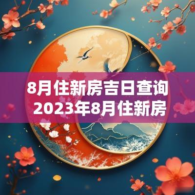 8月住新房吉日查询 2025年8月住新房黄道吉日