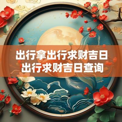 出行拿出行求财吉日 出行求财吉日查询
